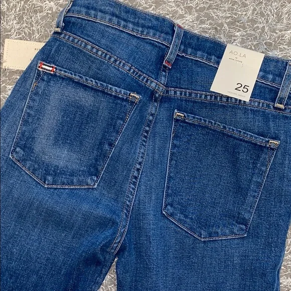 Alice + Olivia AO LA High Waisted rise button fly Ripped denim Skinny Jeans